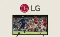 Téléviseur LG avec un match de football à l'écran